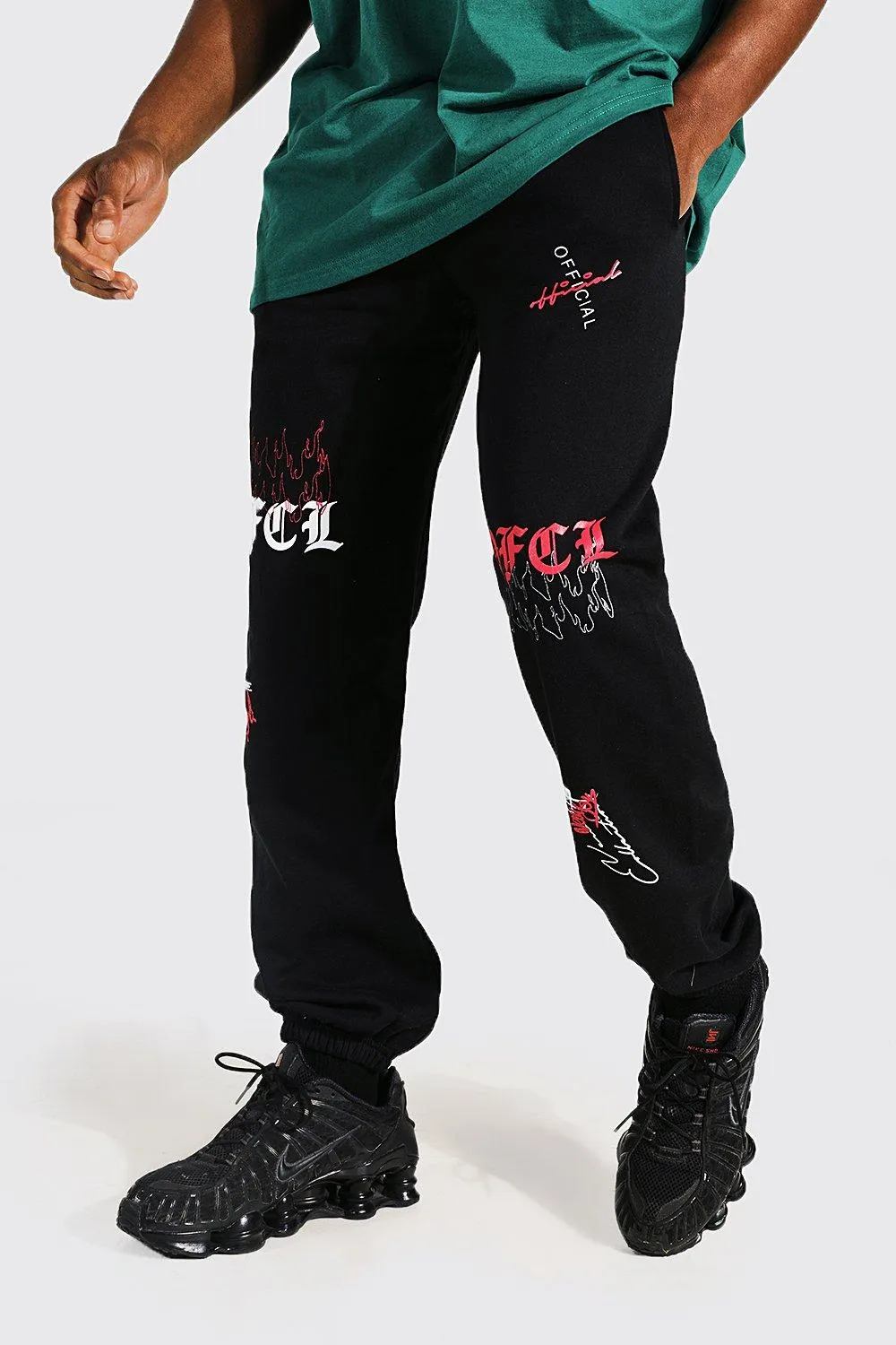 Ofcl Graphic Printed Jogger | boohooMAN UK