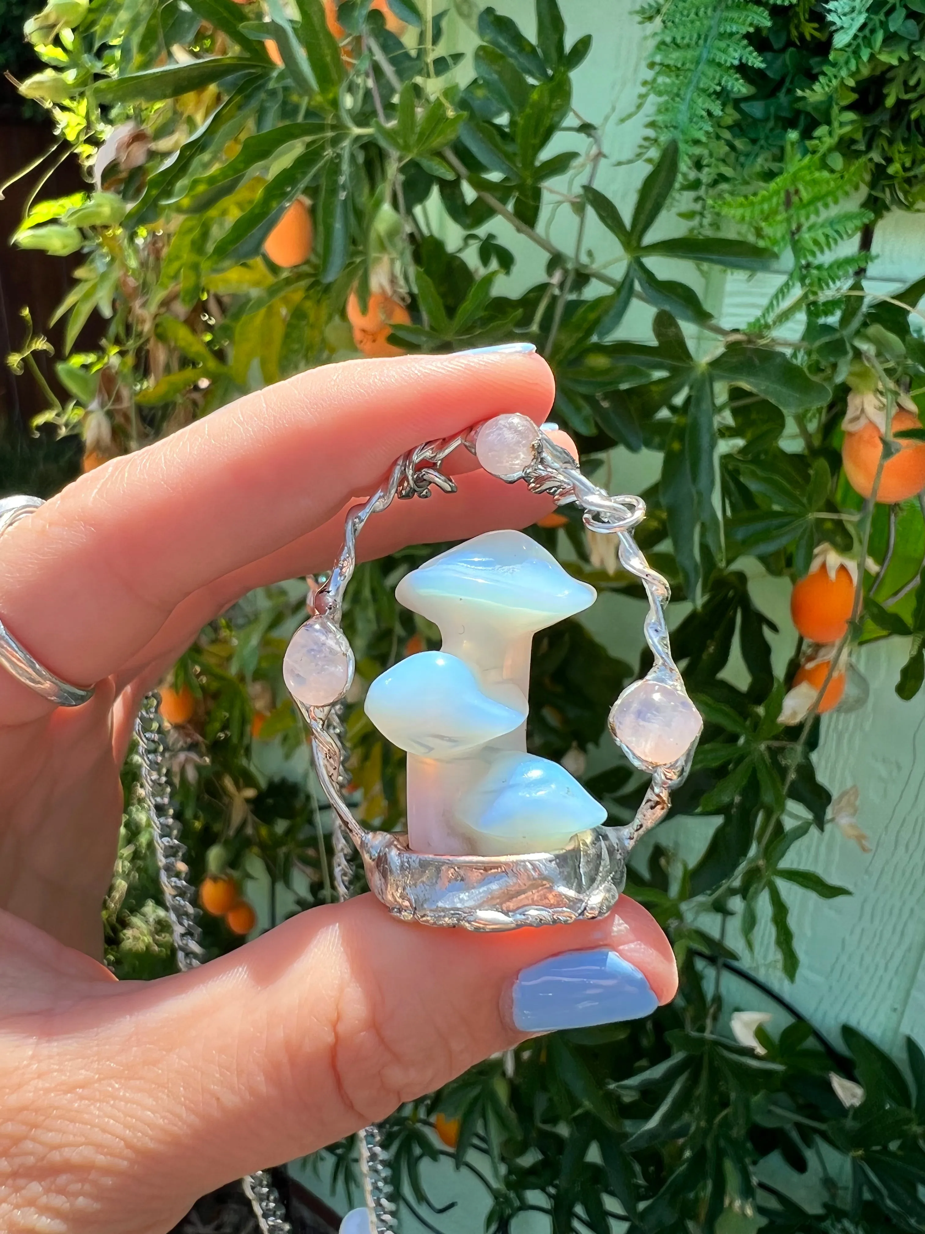 Opalite Mushrooms with moonstones