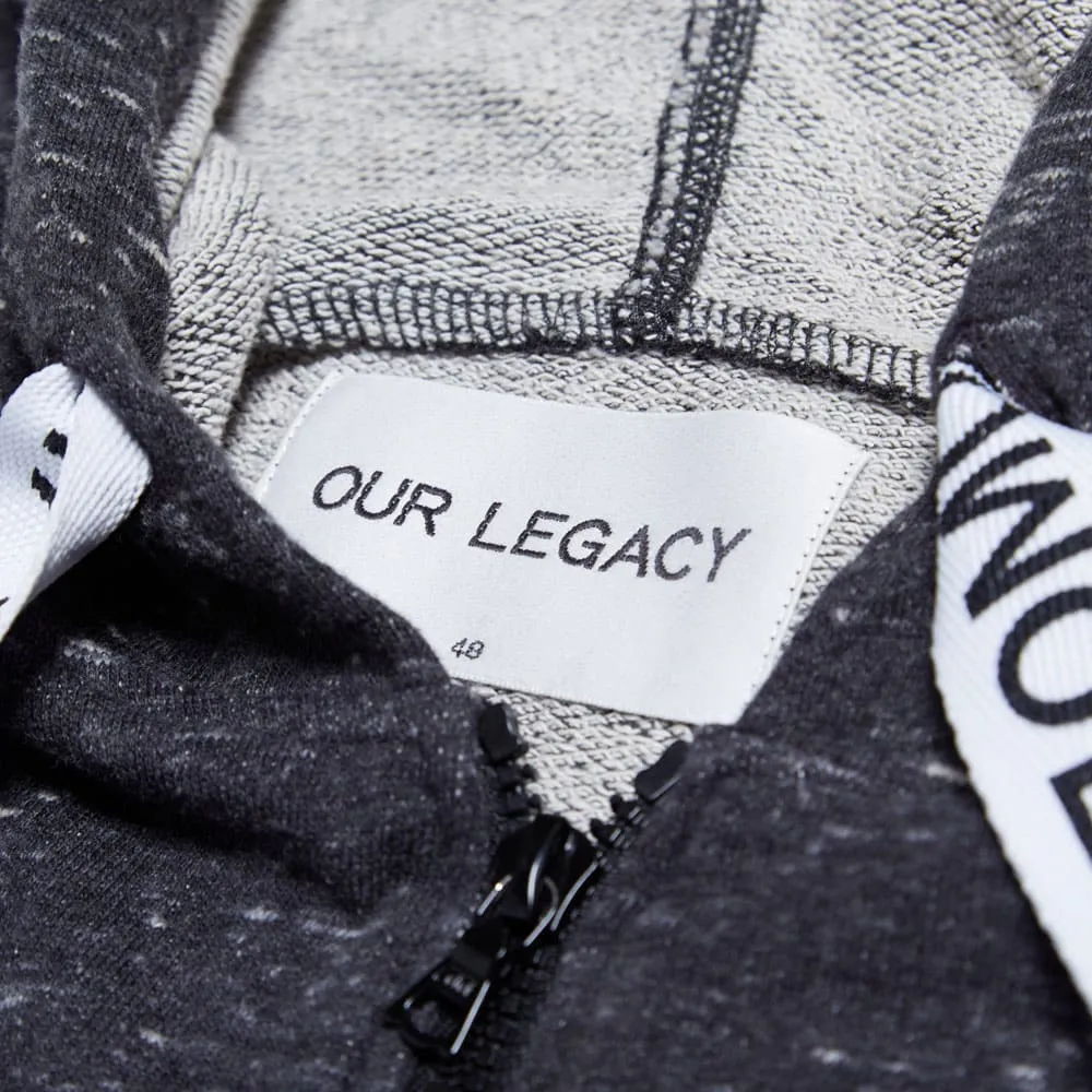 Our Legacy Half Zip HoodGrey Bucle