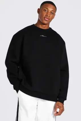 Oversized Man Signature Sweatshirt | boohooMAN UK