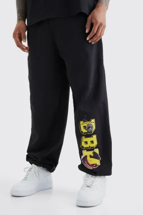 Oversized Varsity Graphic Jogger | boohooMAN UK