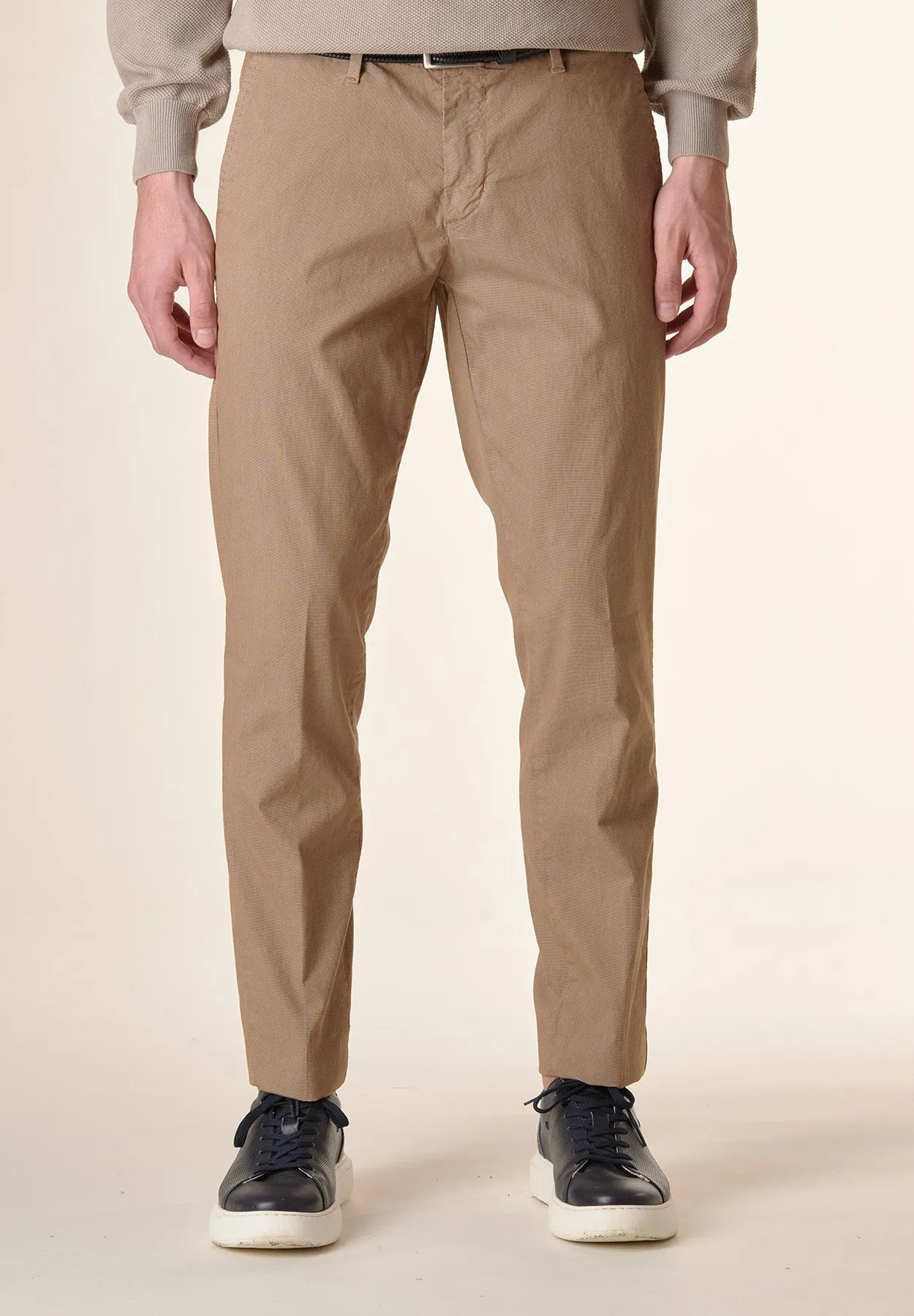 Pantalone cammello microarmatura cotone stretch regular fit