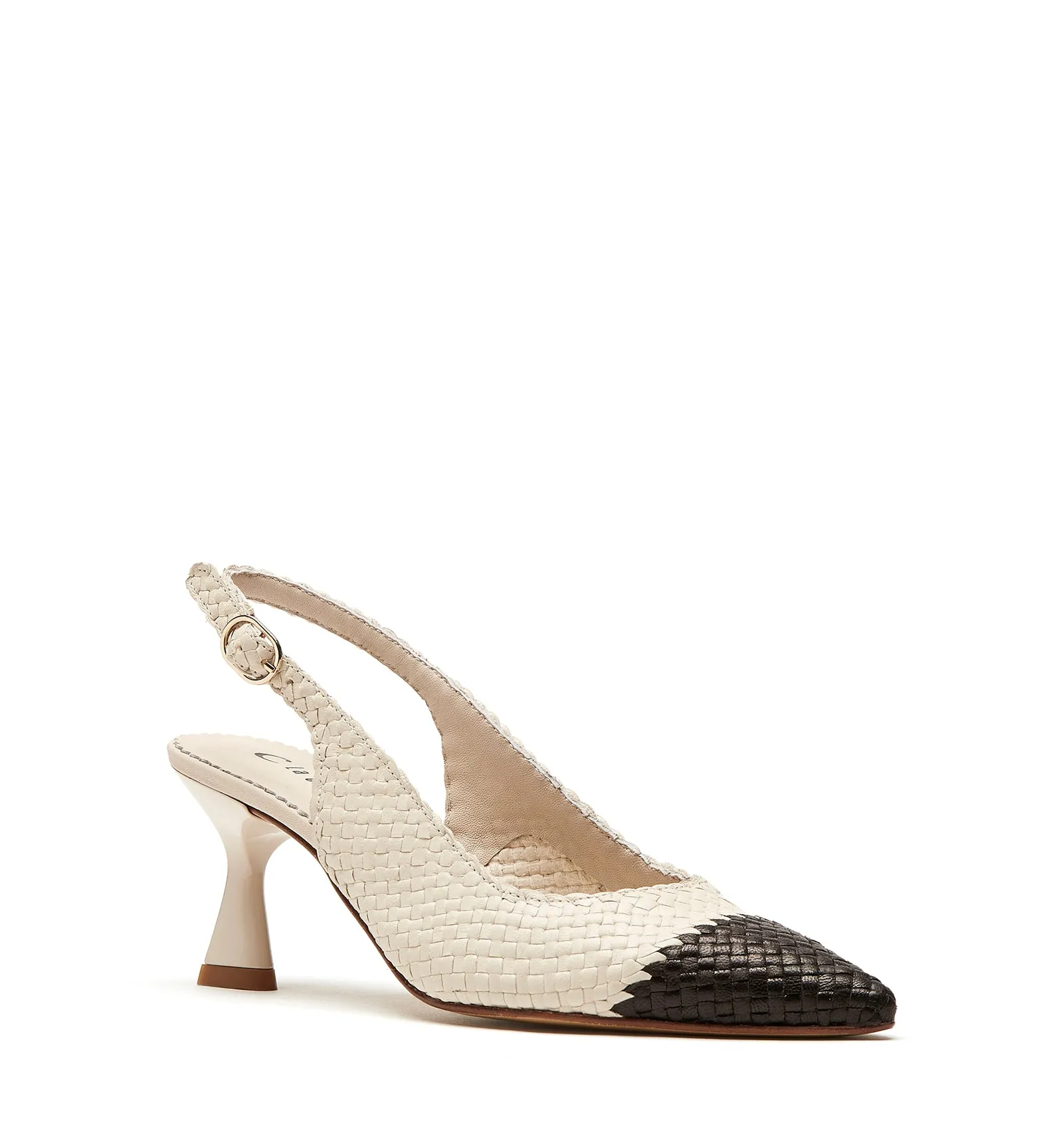 PARLOUR SLINGBACK WOVEN LEATHER PUMP