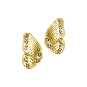 Pave Butterfly Split Stud Set gold