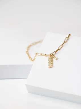 Pavé MAMA Charm and Mini Skeleton Brooklyn Necklace