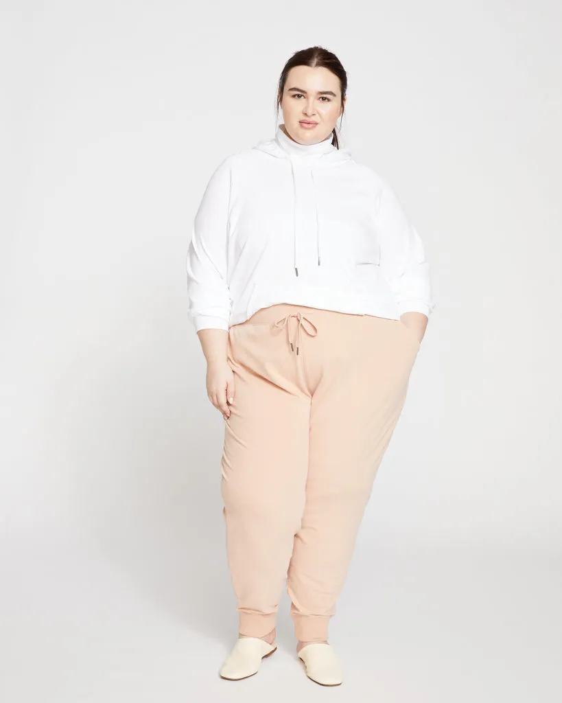 Peachy Terry Drawstring Jogger - Mahogany Rose