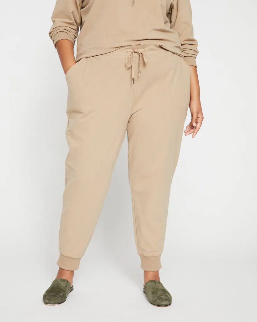 Peachy Terry Drawstring Jogger - Pebble