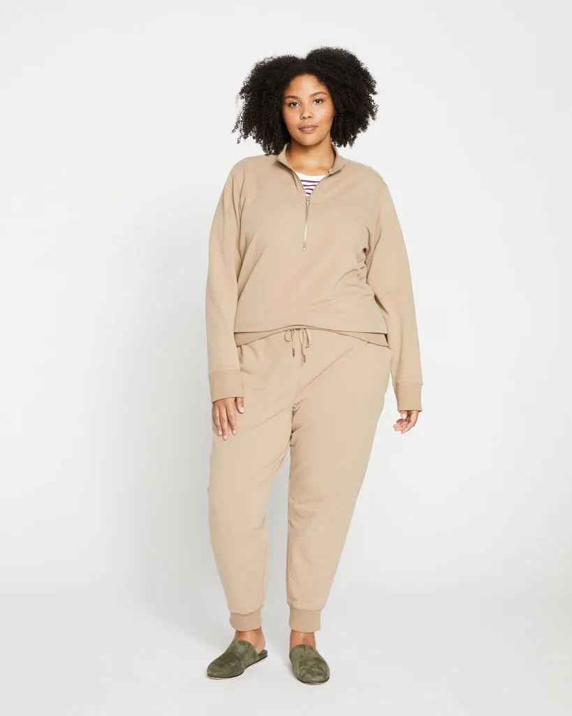 Peachy Terry Drawstring Jogger - Pebble