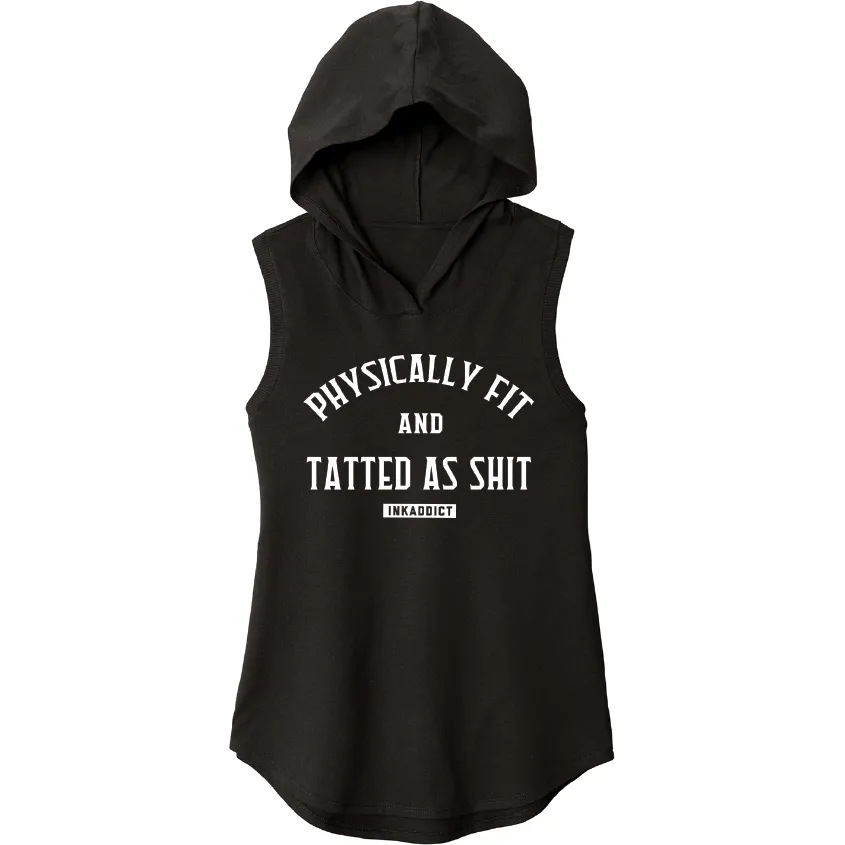 Physically Fit Women's Black Sleeveless Hoodie Tee