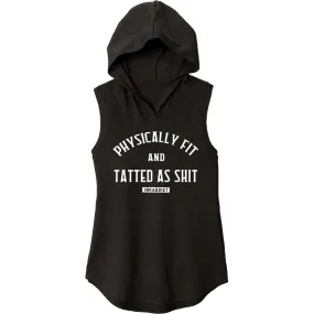 Physically Fit Women's Black Sleeveless Hoodie Tee