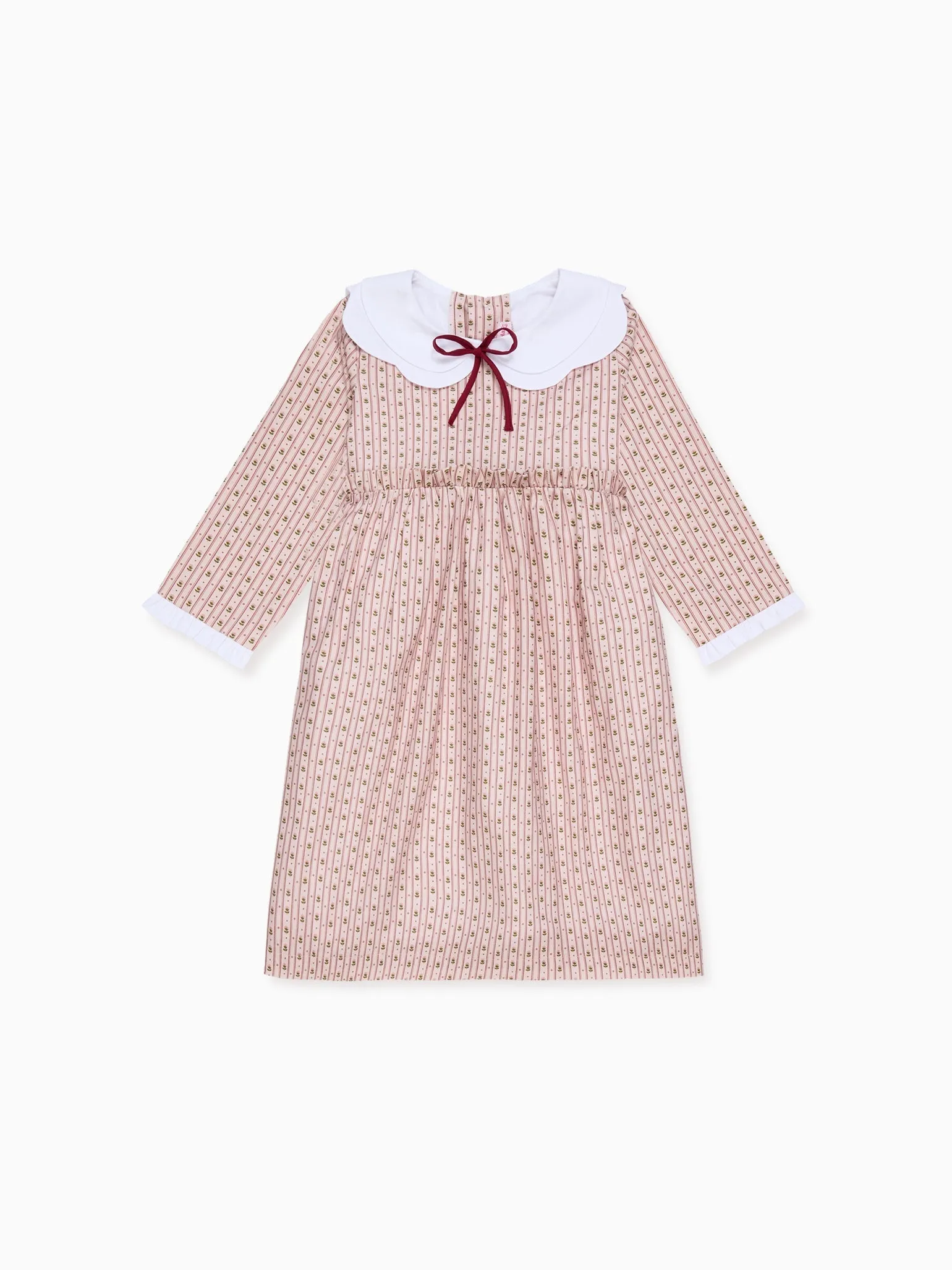 Pink Floral Stripe Alondra Girl Dress