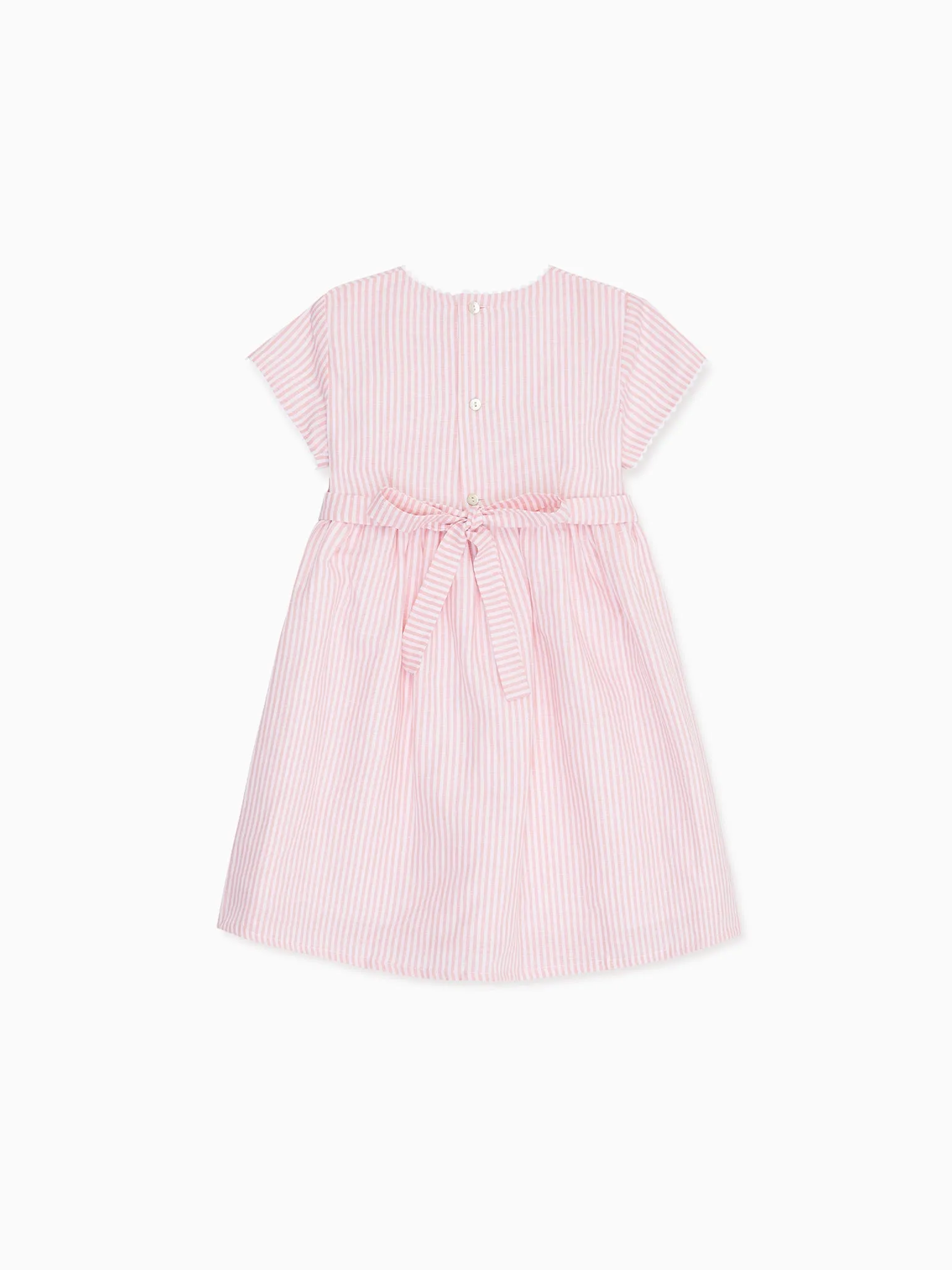 Pink Stripe Ava Girl Hand-Smocked Dress