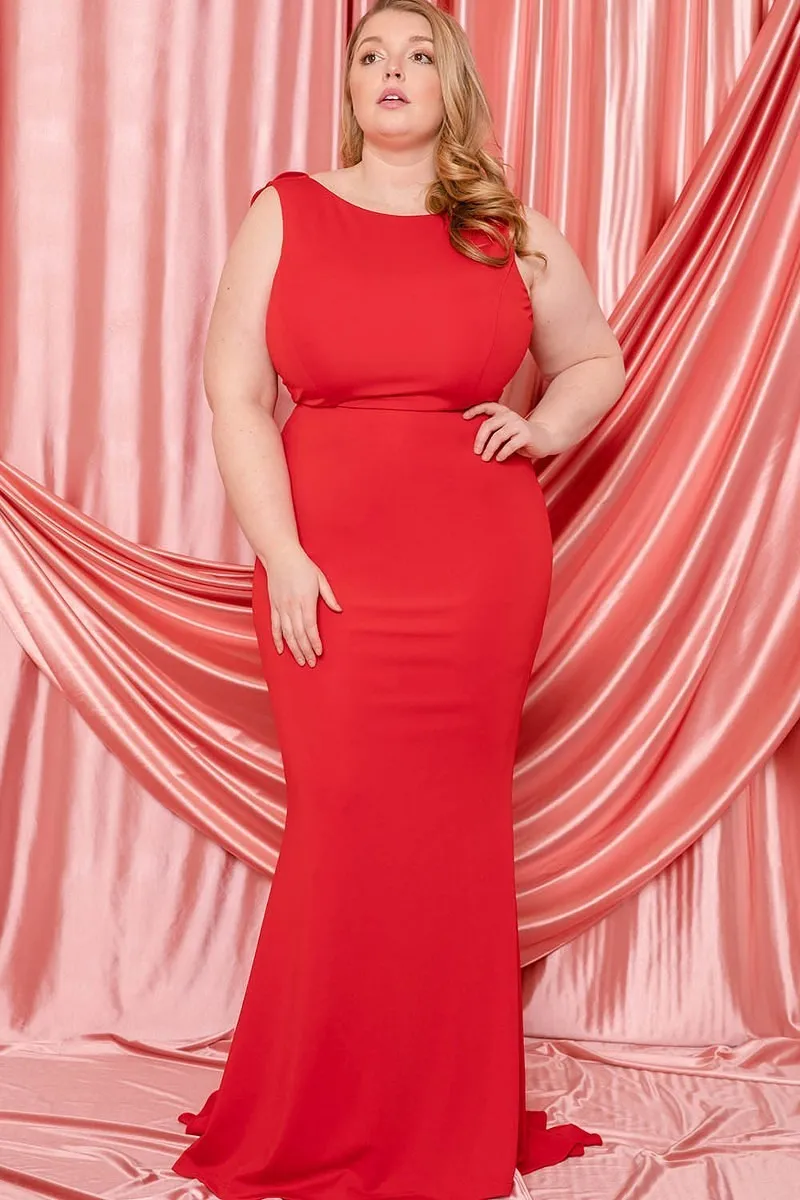 Plus Size Draped Tail Maxi Dress