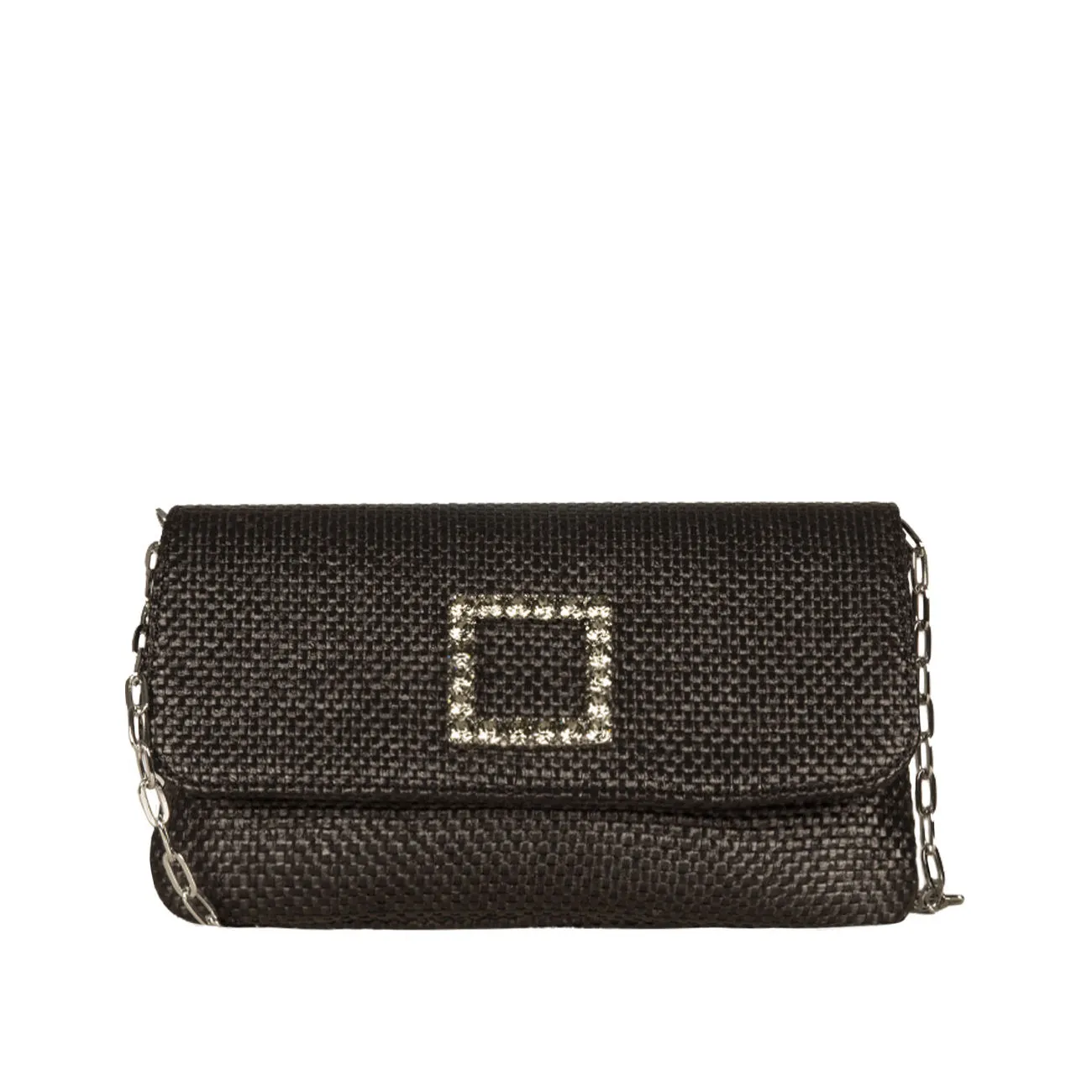 POCHETTE MINI RAFFIA Donna Nero