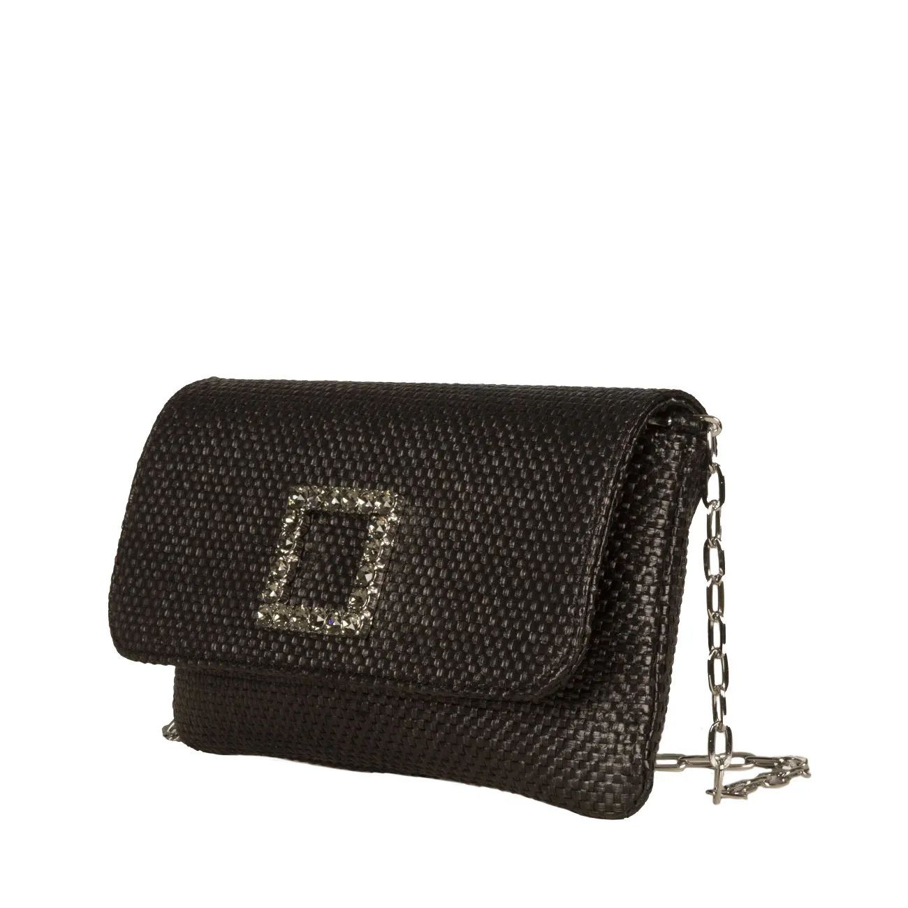 POCHETTE MINI RAFFIA Donna Nero