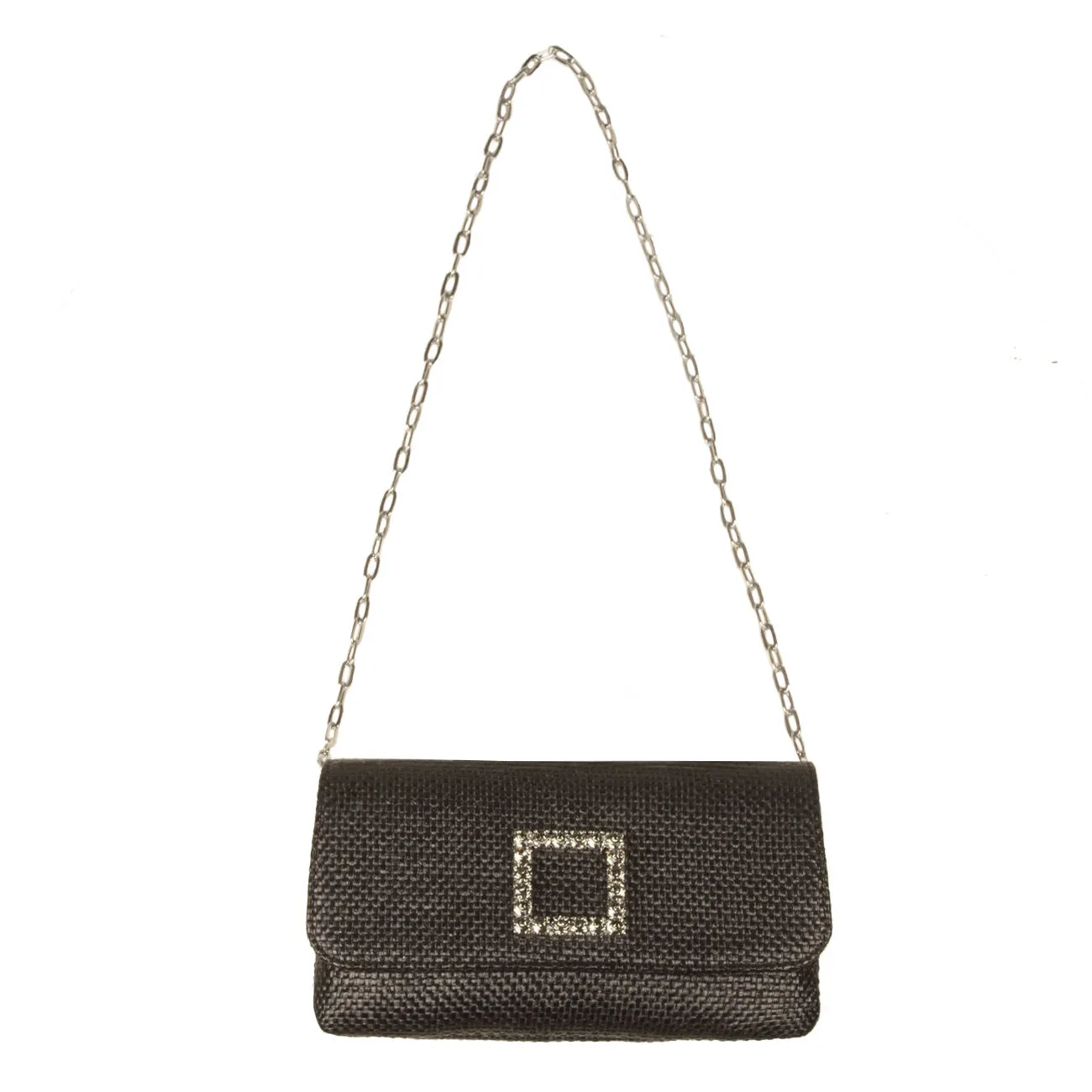 POCHETTE MINI RAFFIA Donna Nero