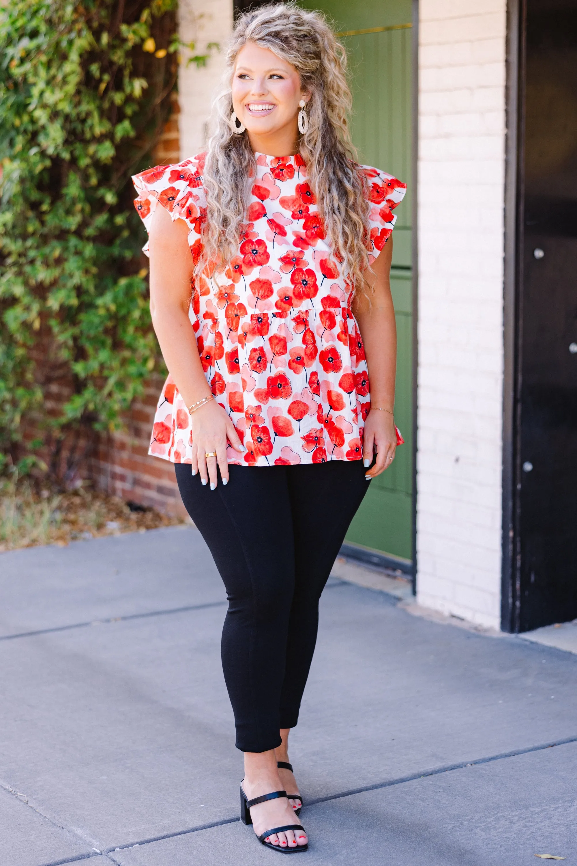 Poppy Pickin Top, Red