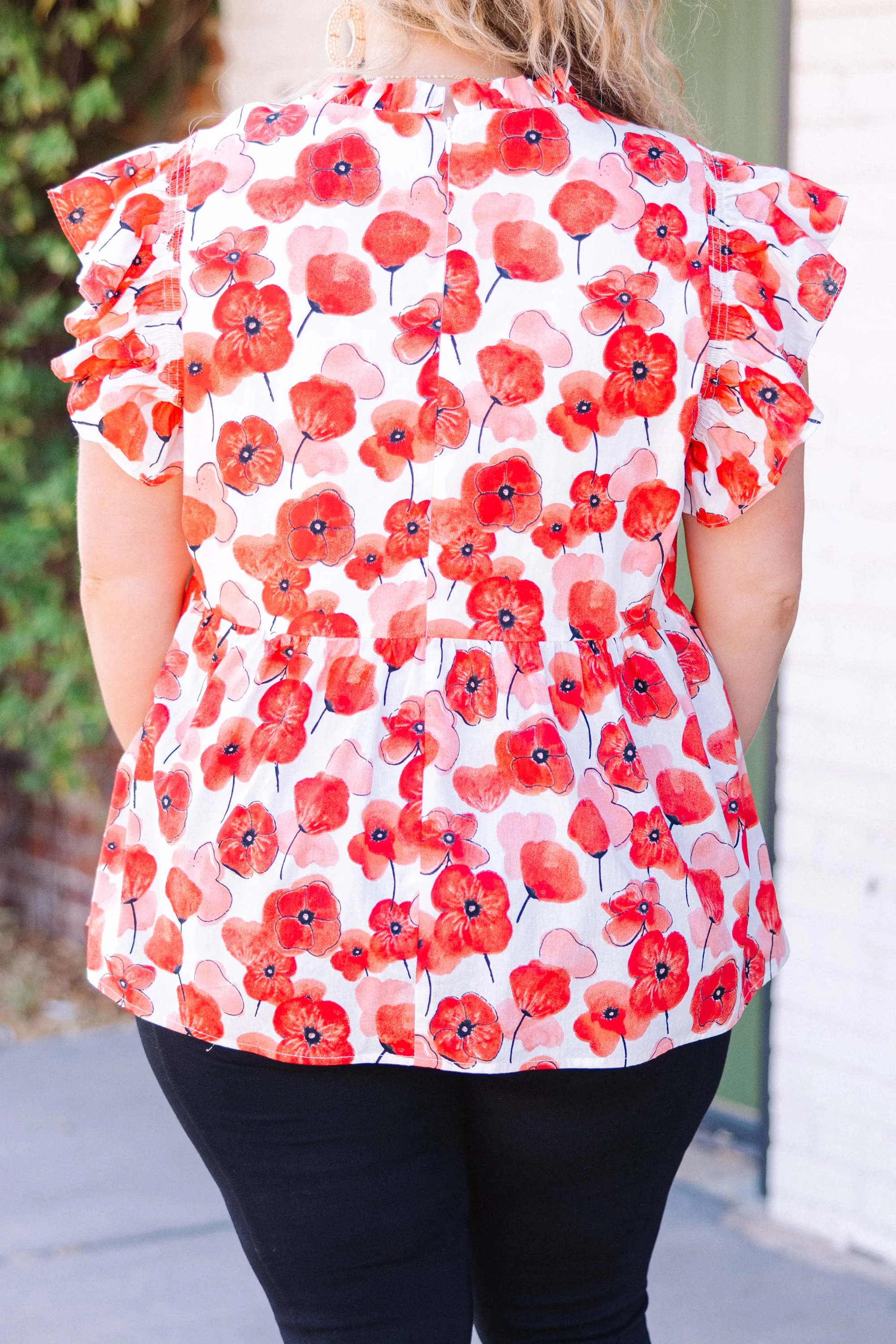 Poppy Pickin Top, Red