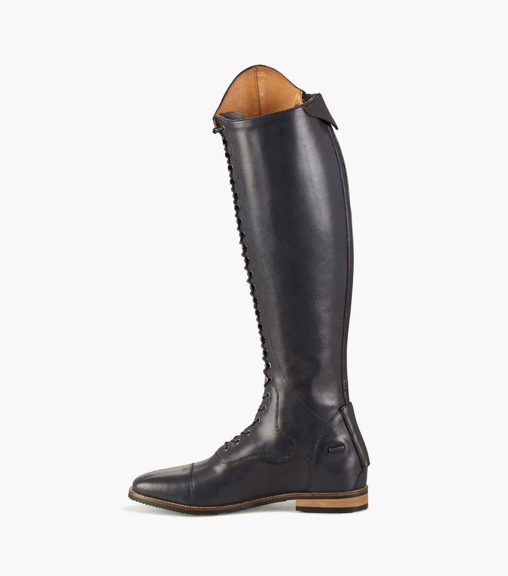 Premier Equine Maurizia Ladies Lace Front Tall Navy Leather Riding Boots | Elite Saddlery