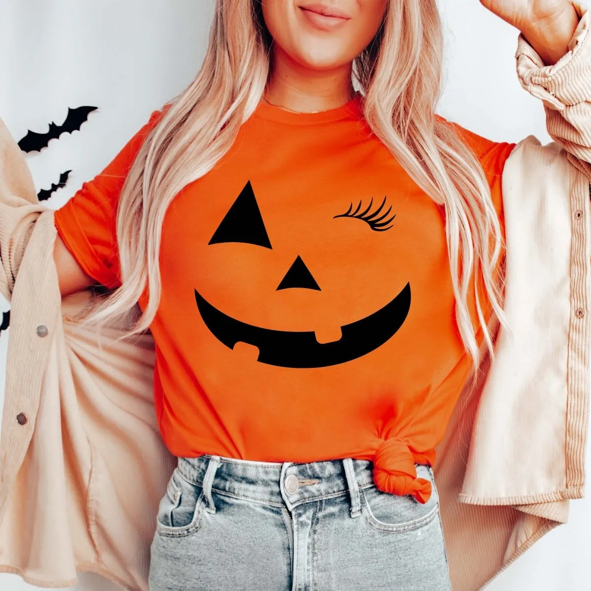 Pumpkin Face Bella Graphic Tee