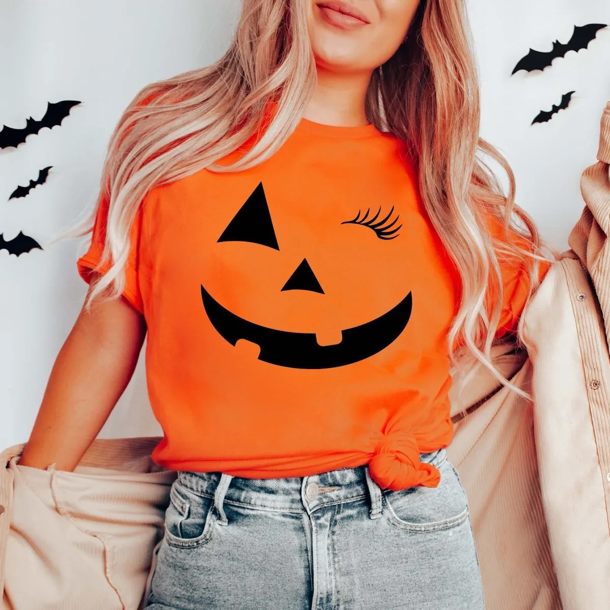 Pumpkin Face Bella Graphic Tee