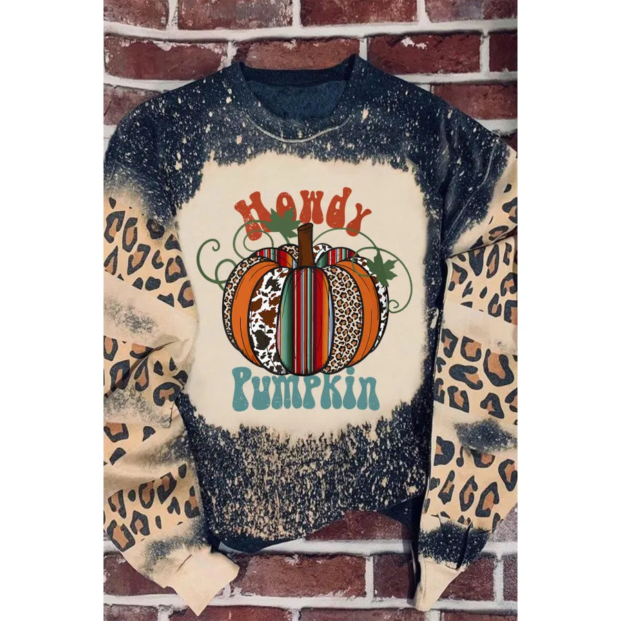 Pumpkin Graphic Long Sleeve Sweatshirt