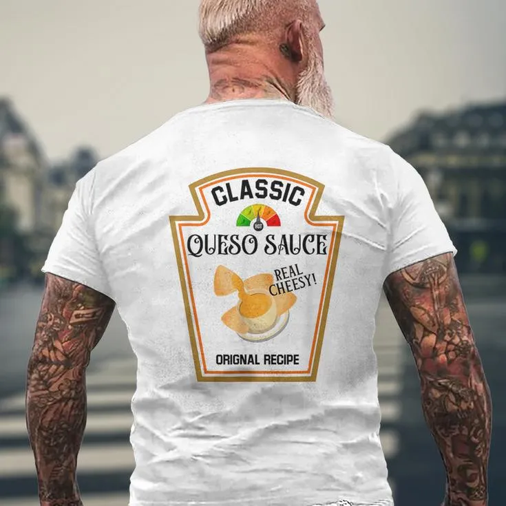 Queso Sauce Diy Halloween Costume Matching Group Cheese Men's T-shirt Back Print