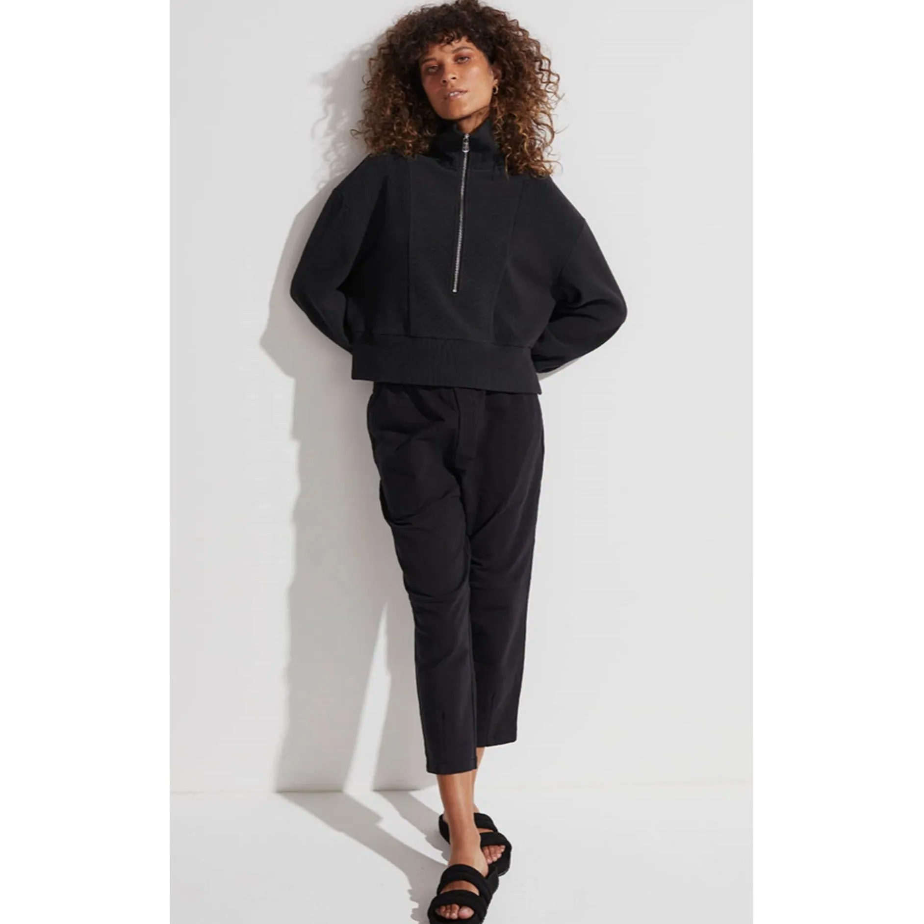 Ramona Half Zip - Black