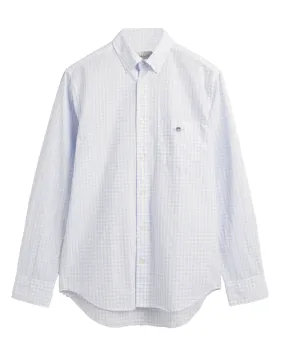 Regular Fit Gingham Poplin Shirt                             Light Blue