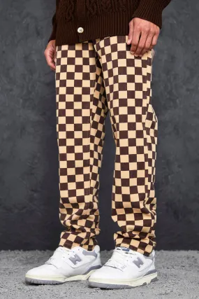 Relaxed Fit Rigid Checkerboard Jean