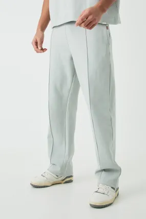 Relaxed Interlock Pintiuck Jogger | boohooMAN UK