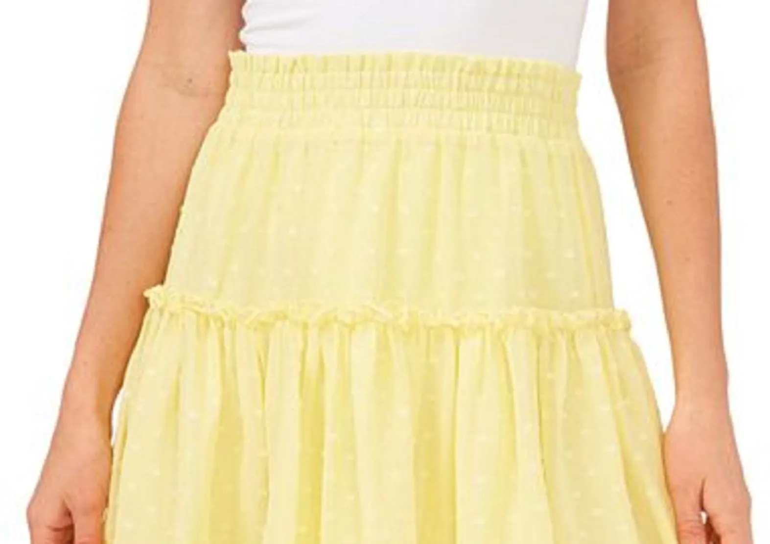 Riley & Rae Women's Ruffled Pull On Mini Skirt Yellow Size Medium