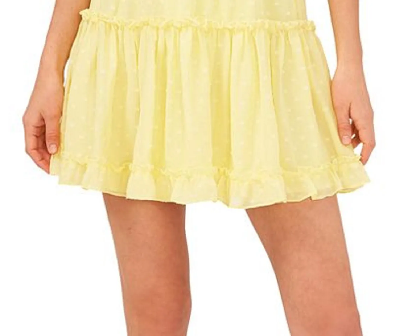 Riley & Rae Women's Ruffled Pull On Mini Skirt Yellow Size Medium