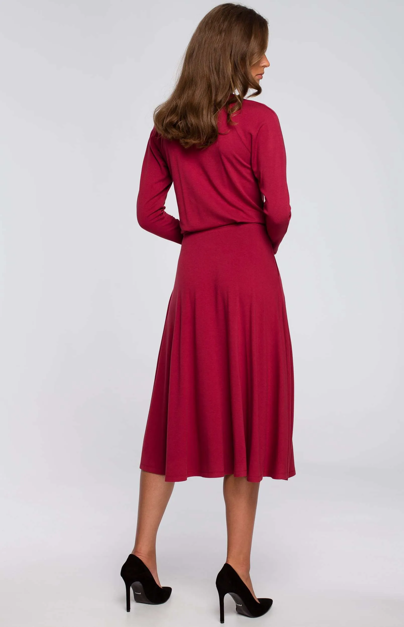 Robe fit and flare cerise