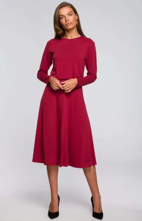 Robe fit and flare cerise