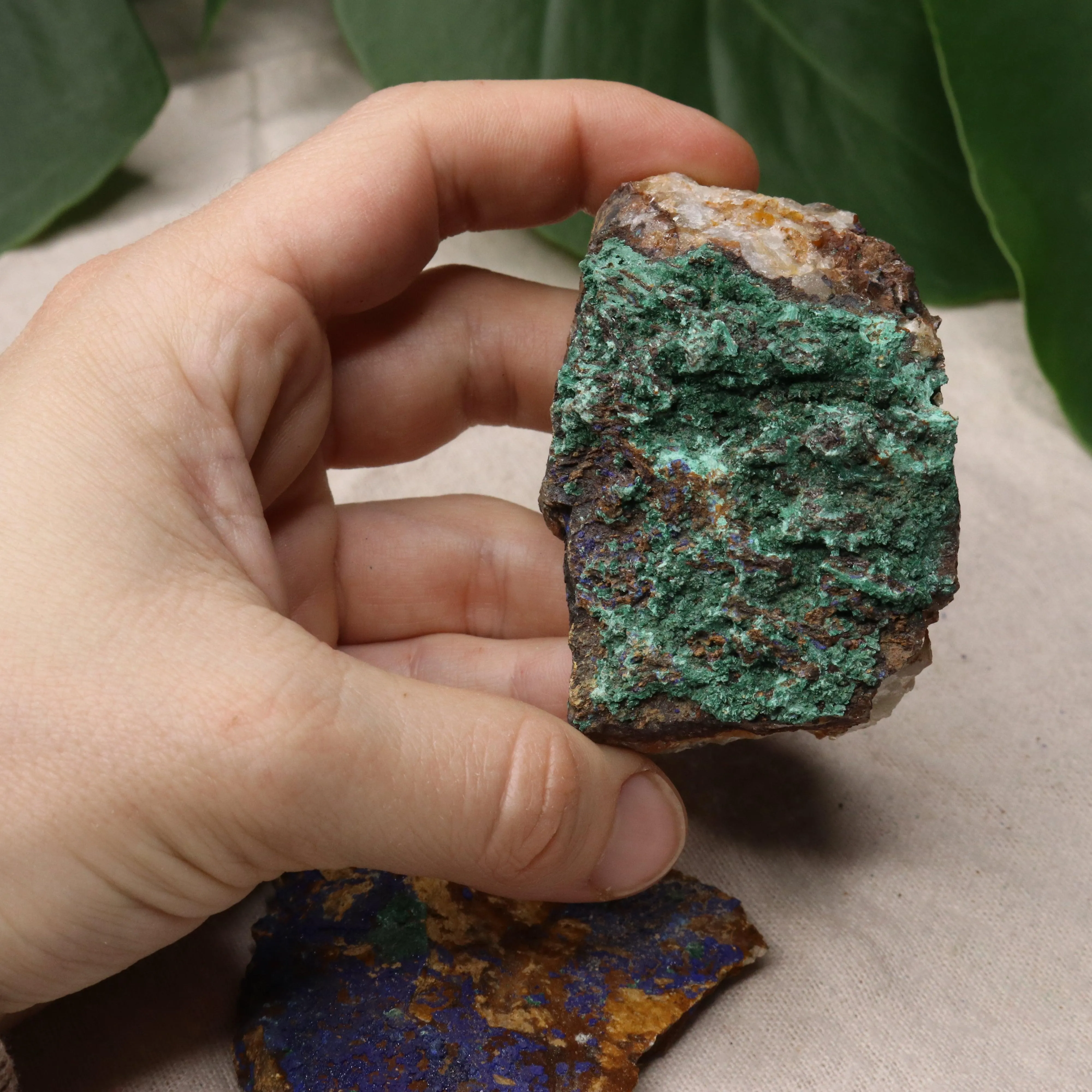 Rough Dioptase Specimen Set of 2 from Morocco