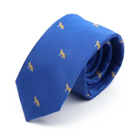 Sarasota Leopard Skinny Polyester Tie, Blue / Gold