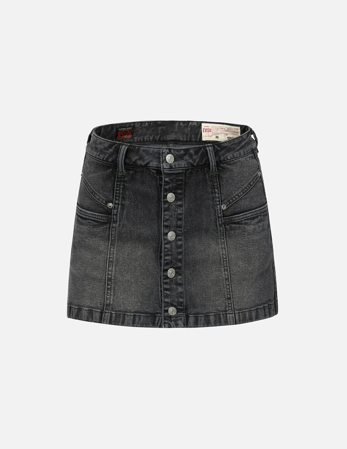 Seagull Embroidery Washed Fashion Fit Denim Skort