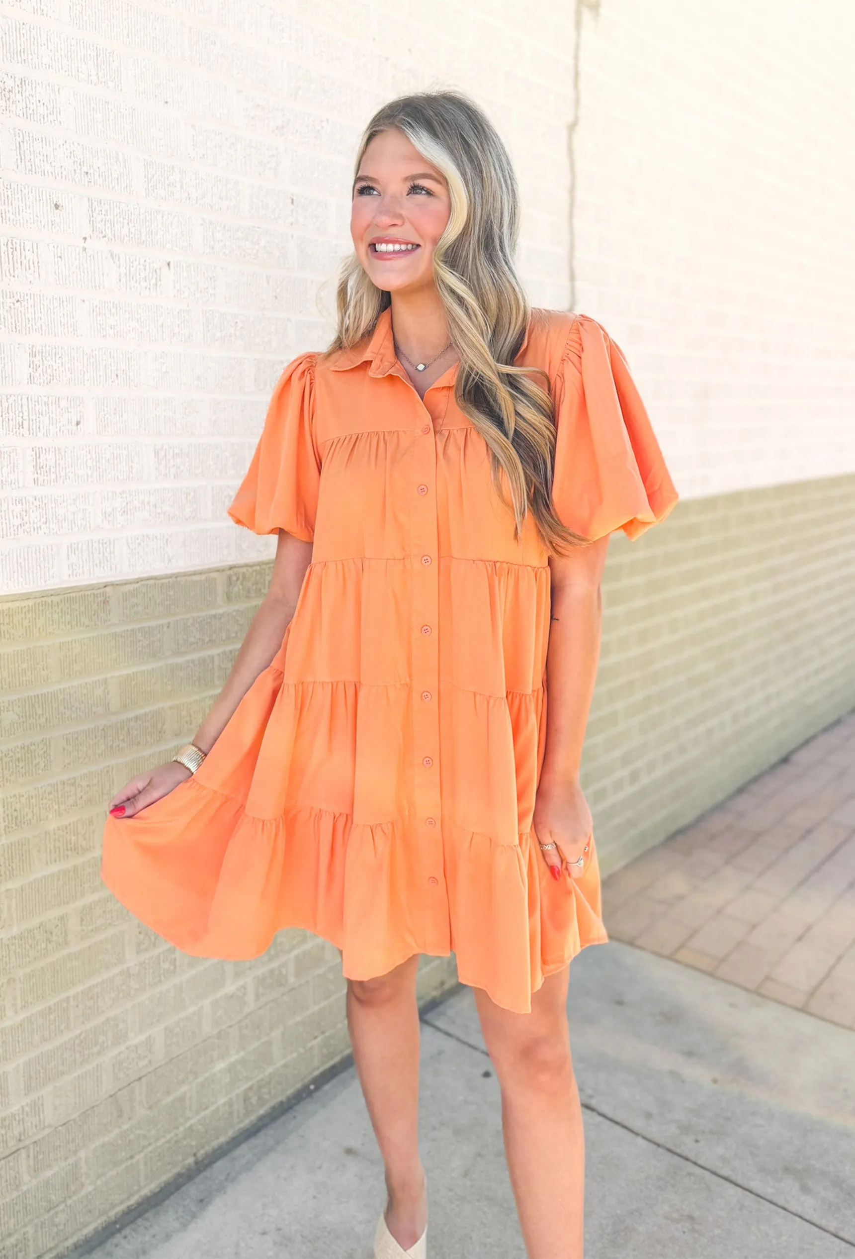 Serena Dress in Apricot