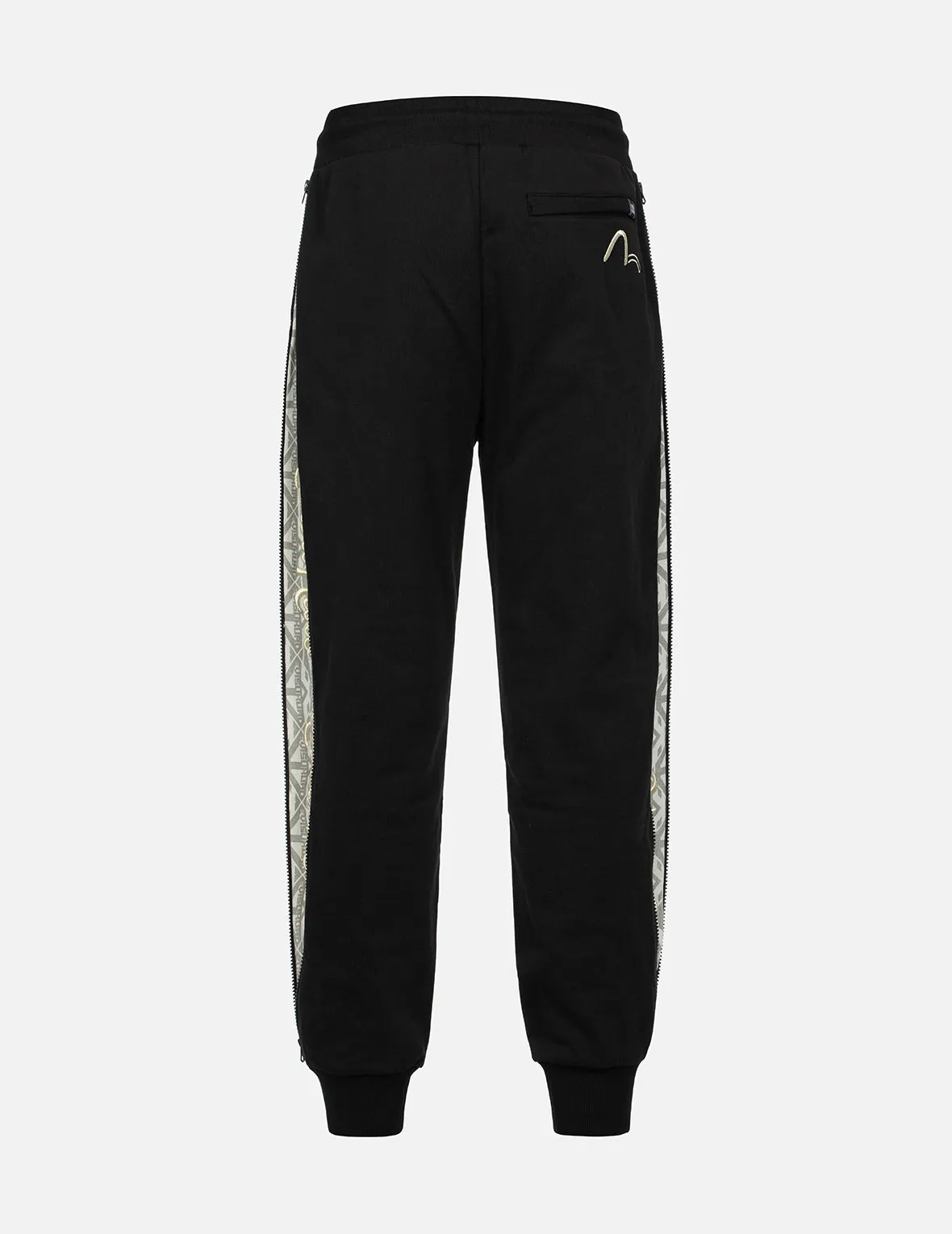 Side Zipper Allover Print and Seagull Embroidery Regular Fit Sweatpants