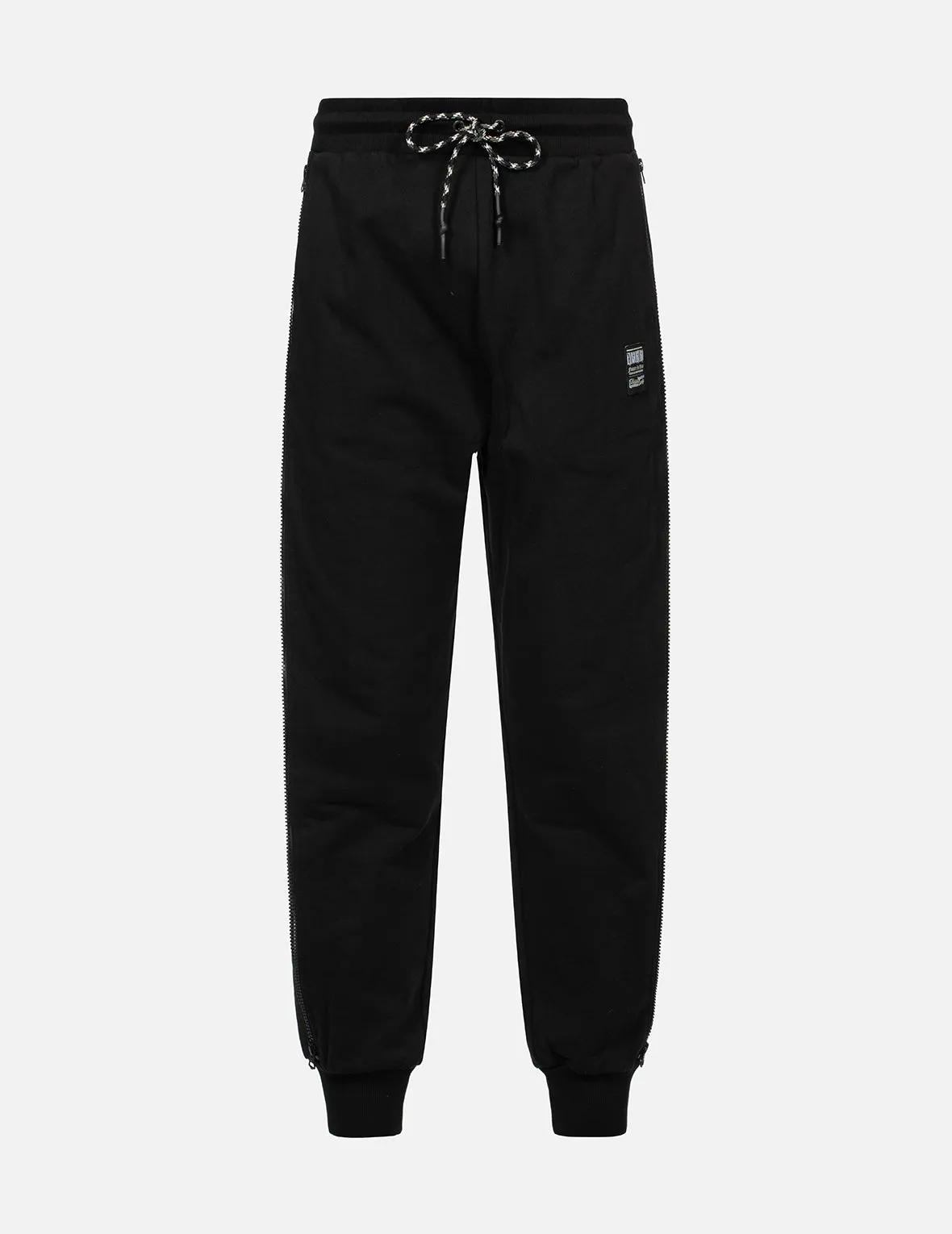 Side Zipper Allover Print and Seagull Embroidery Regular Fit Sweatpants