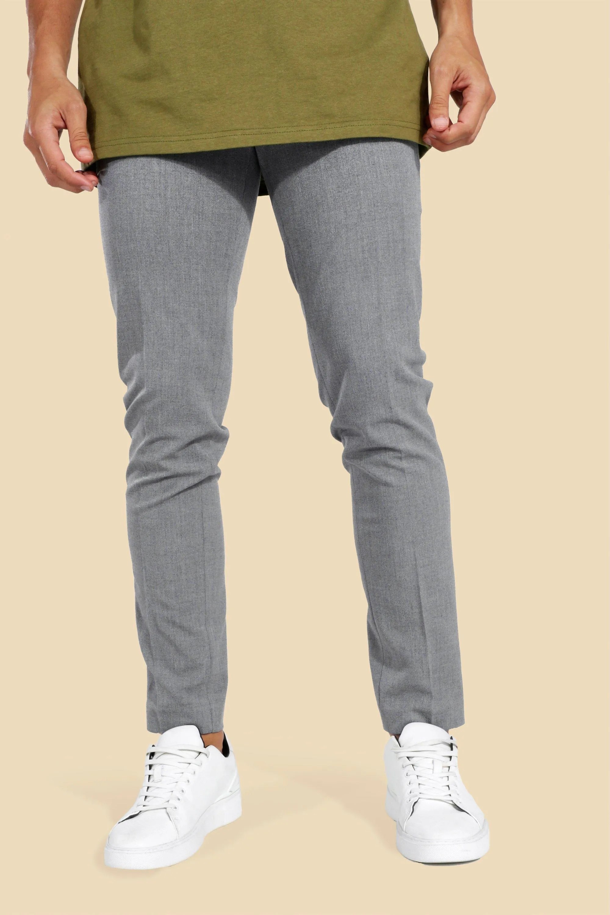 Skinny 4 Way Stretch Tailored Trouser | boohooMAN UK