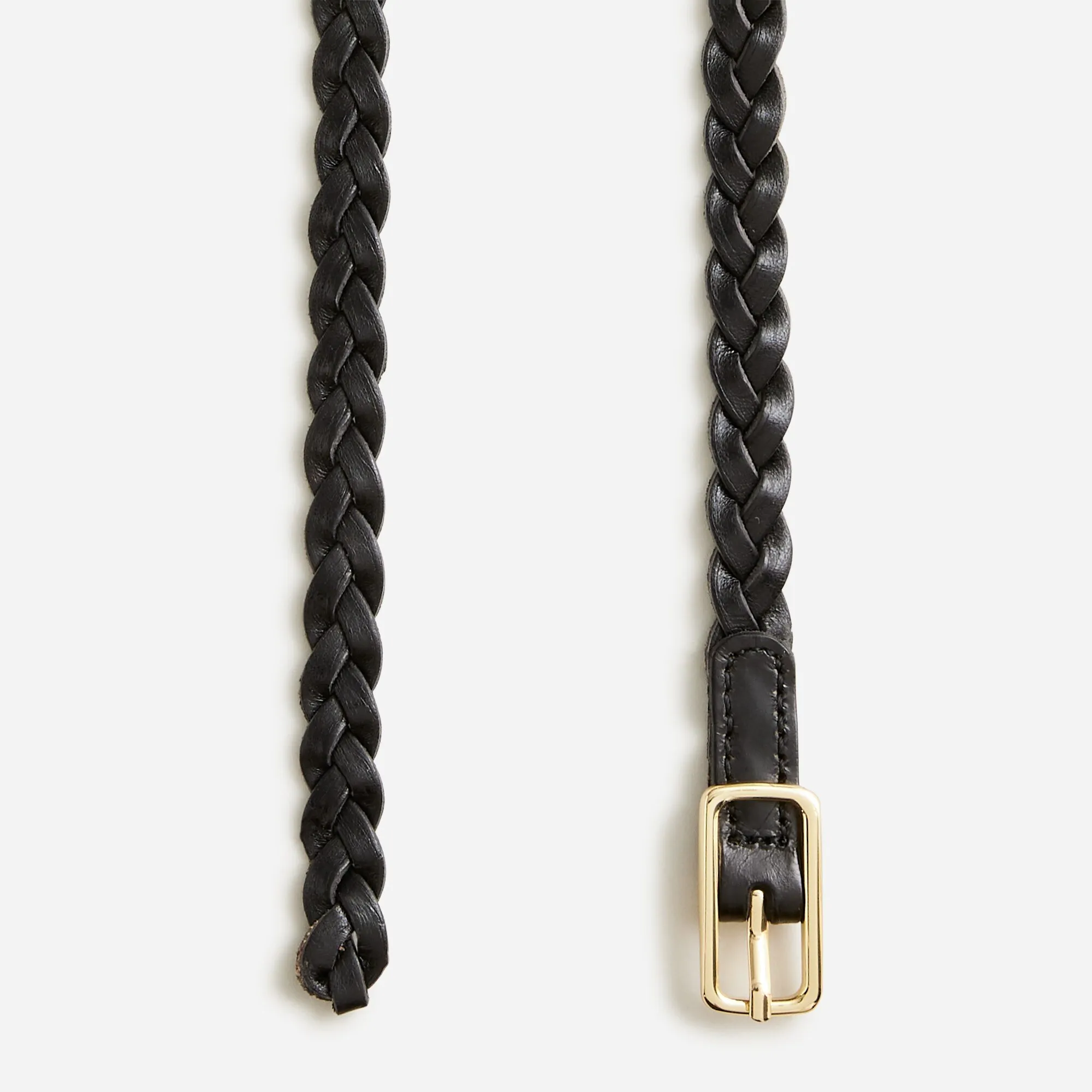 Skinny braided belt in Italian leather