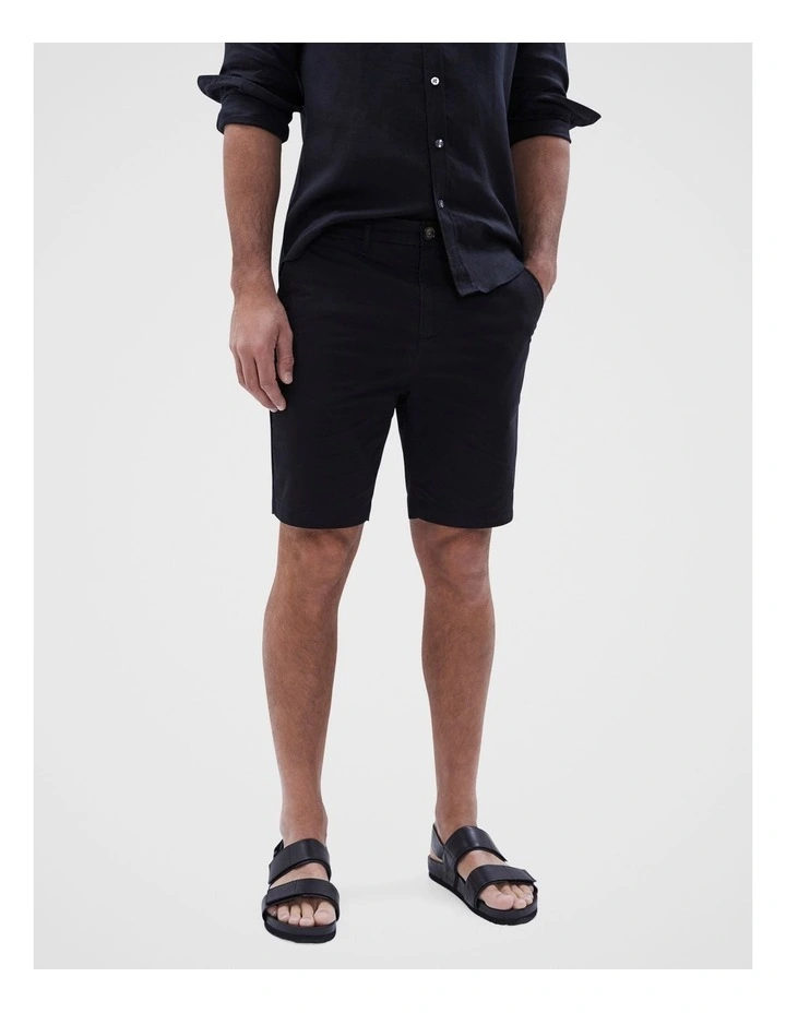 Slim Chino Short in Black