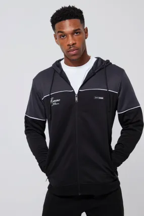 Slim Fit Zip Through Homme Hoodie | boohooMAN UK