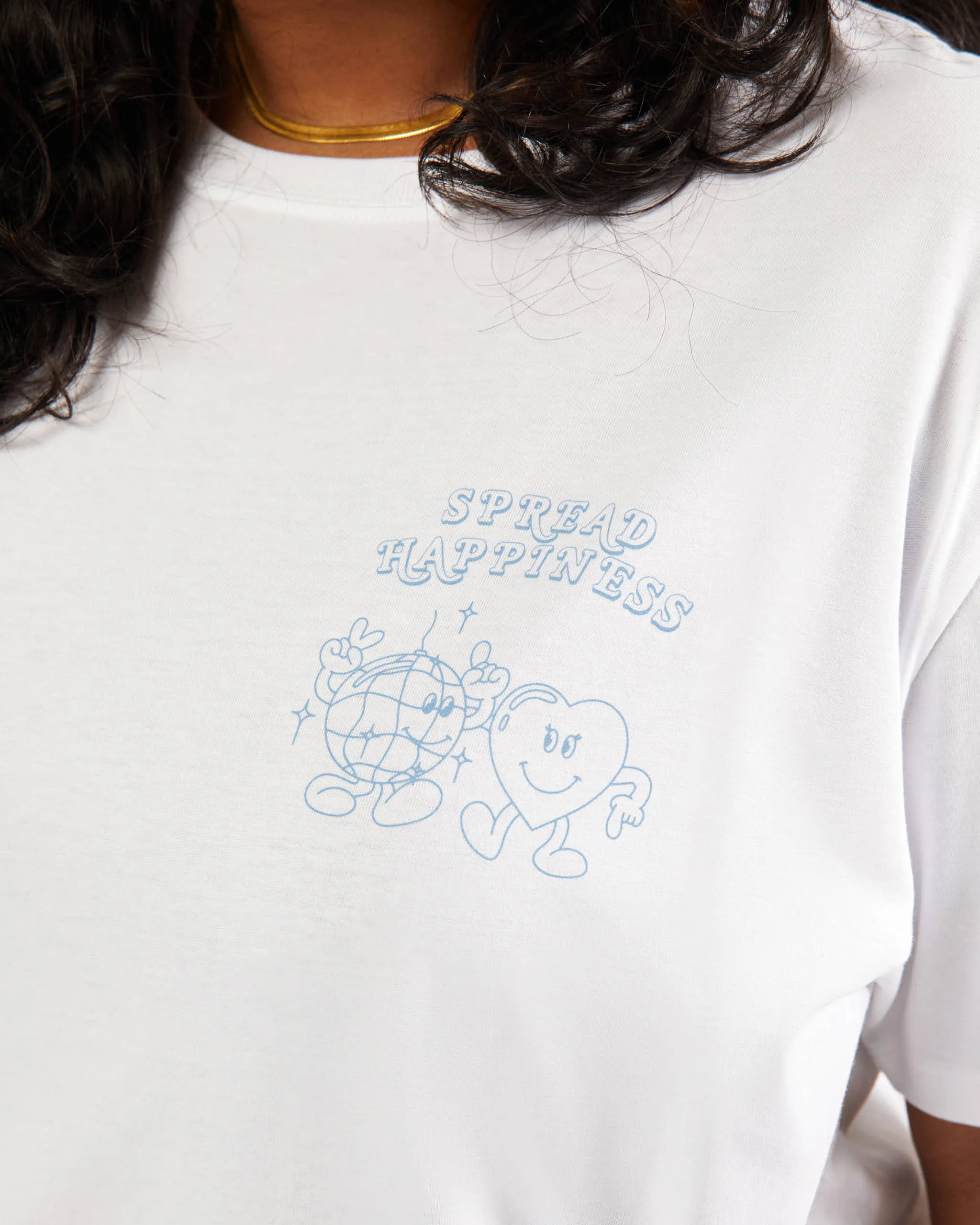 Spread Happiness Graphic Tee - Blue