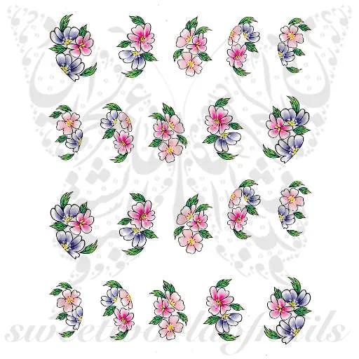 Spring Flowers Nail Art Water Decals