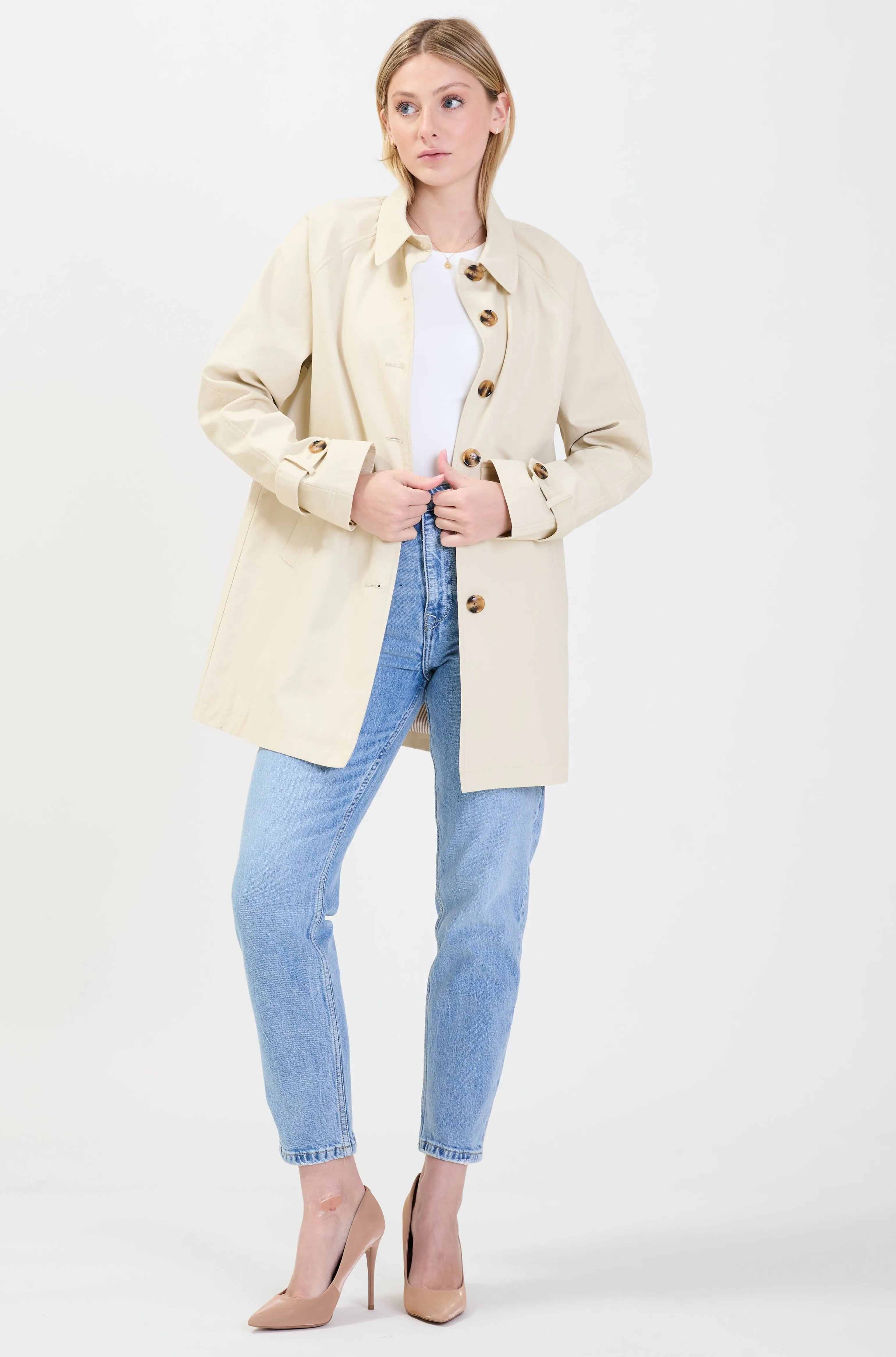 STEPHANIE | Classic trench with striped lining || STEPHANIE | Trench classique avec interieur ligne