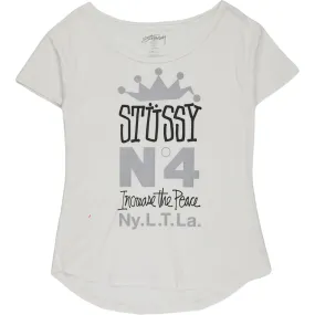 Stussy White Graphic T-Shirt Small