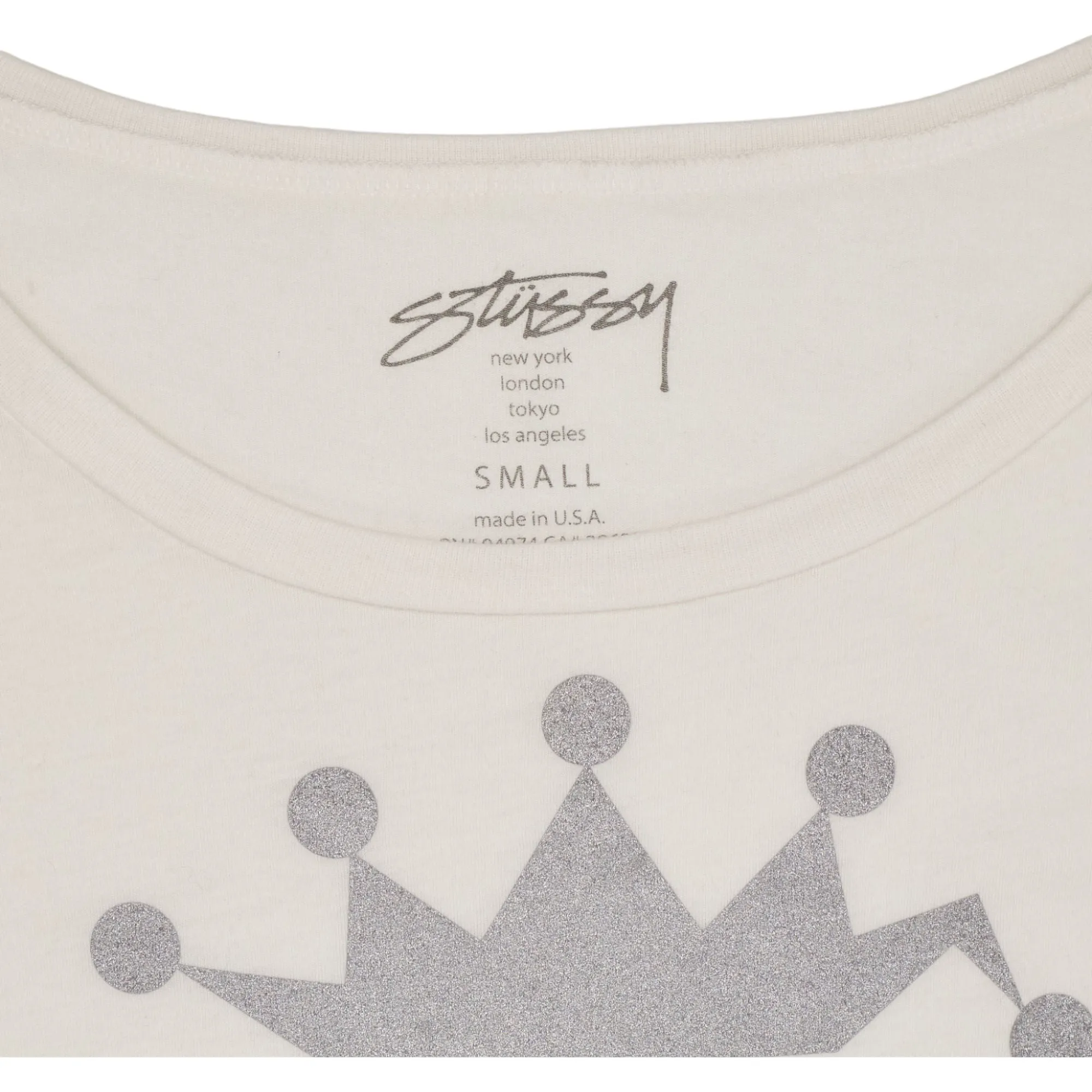 Stussy White Graphic T-Shirt Small